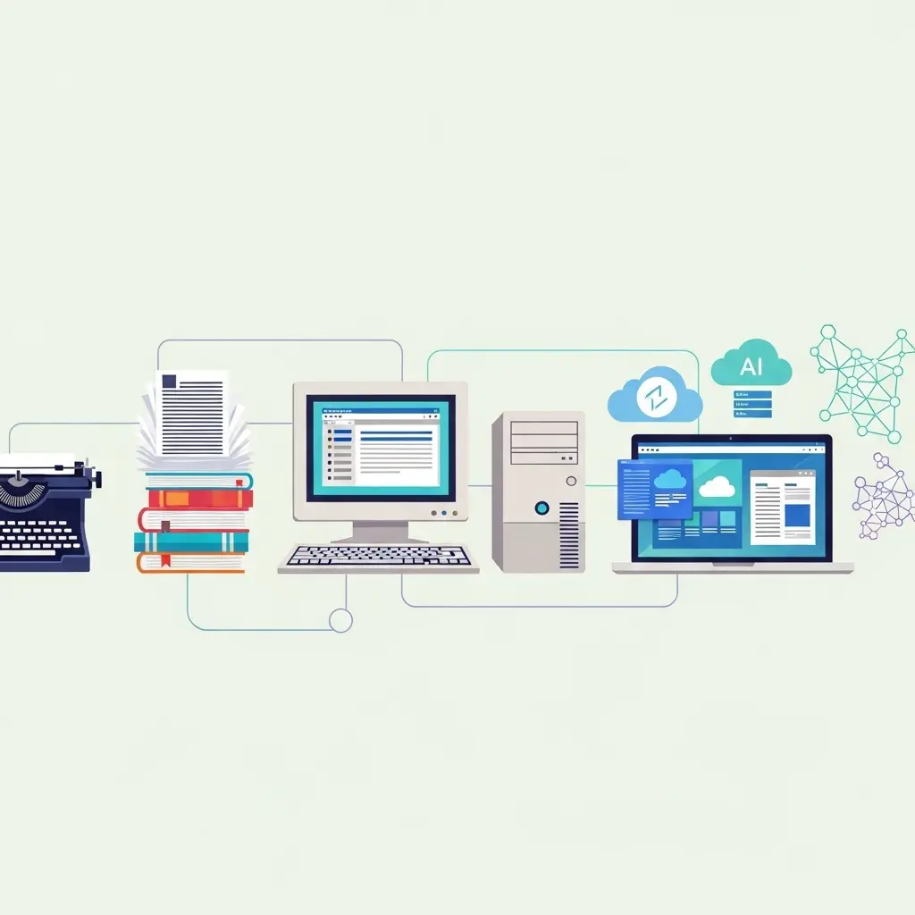 Die Evolution akademischer Schreibwerkzeuge von der Schreibmaschine bis zur modernen KI