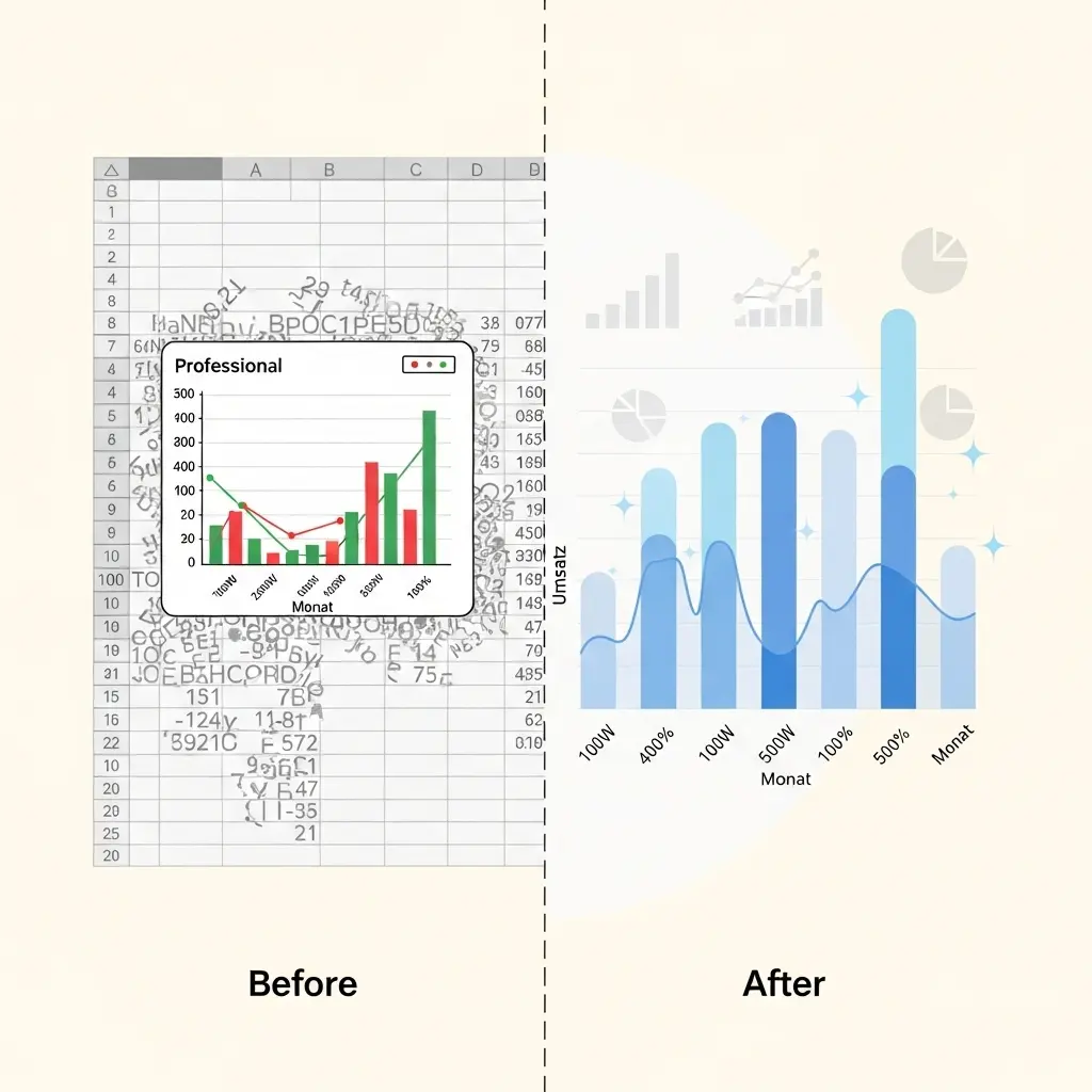 Transformation von unprofessionellen Excel-Charts zu professionellen Visualisierungen mit KI
