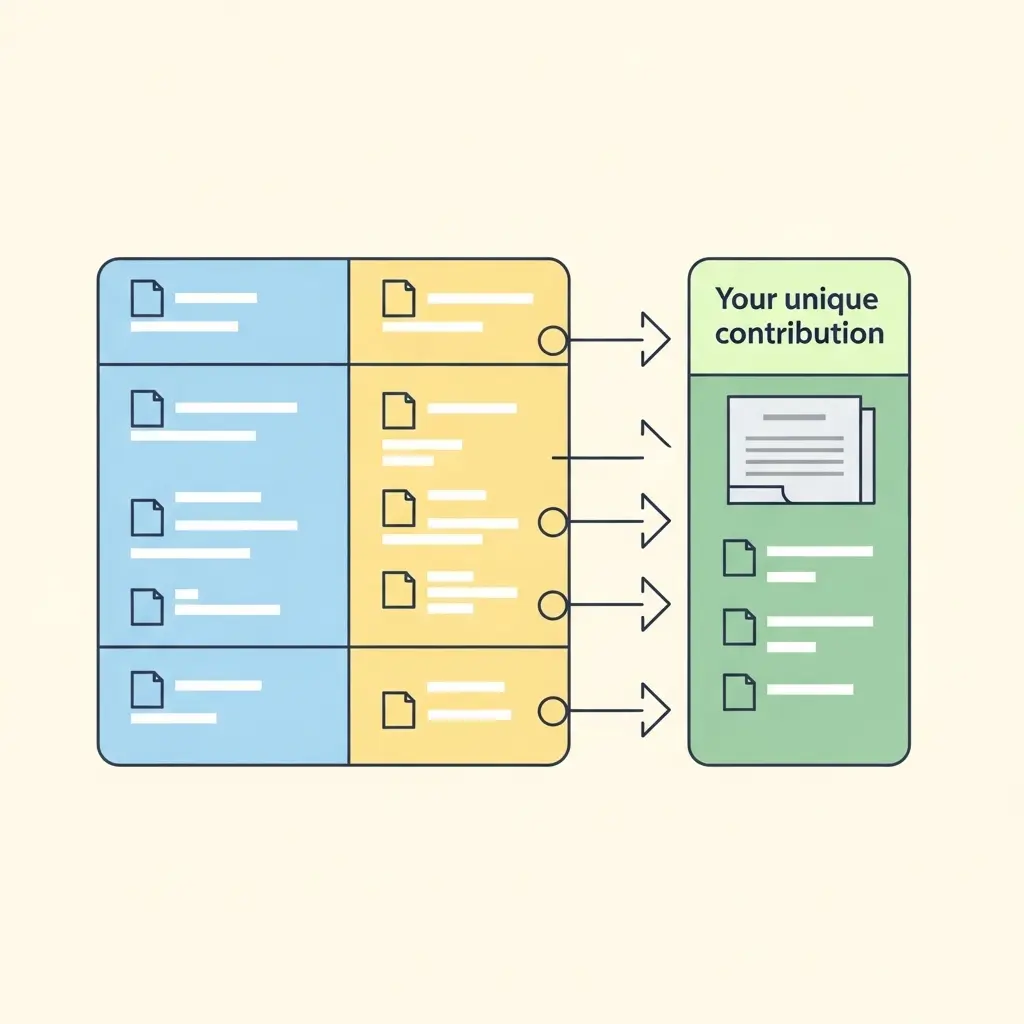 Abgrenzungsmatrix zur systematischen Positionierung der eigenen Forschung