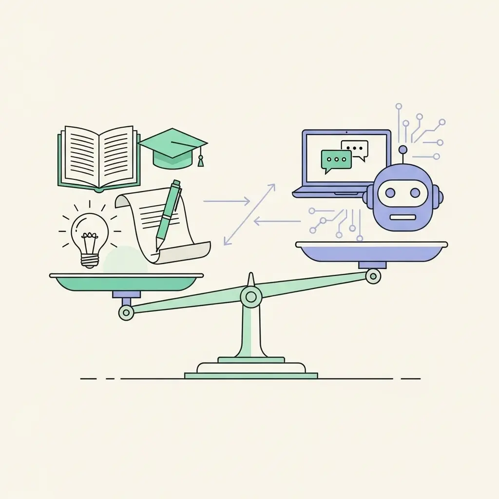 Balance zwischen traditioneller akademischer Arbeit und modernen KI-Tools