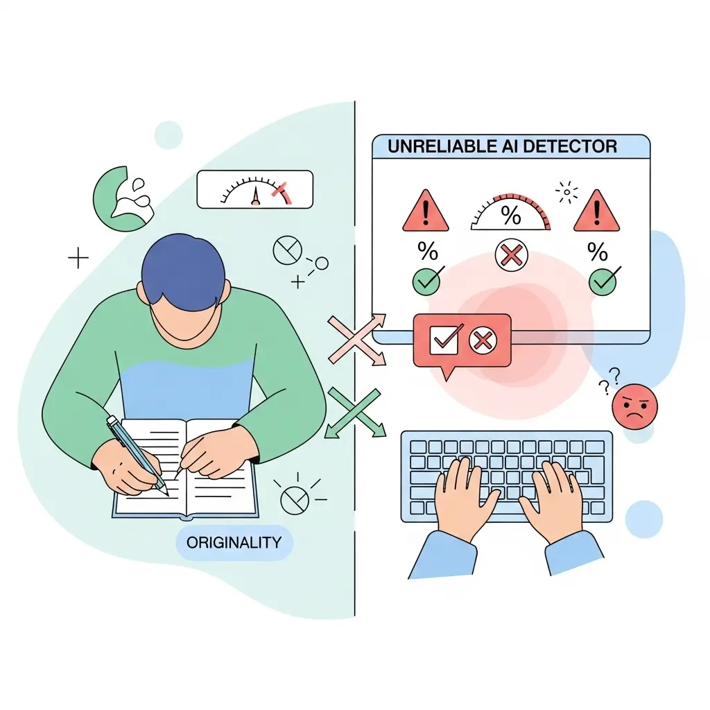 Visualisierung der unzuverlässigen KI-Erkennung mit Fehlalarmen