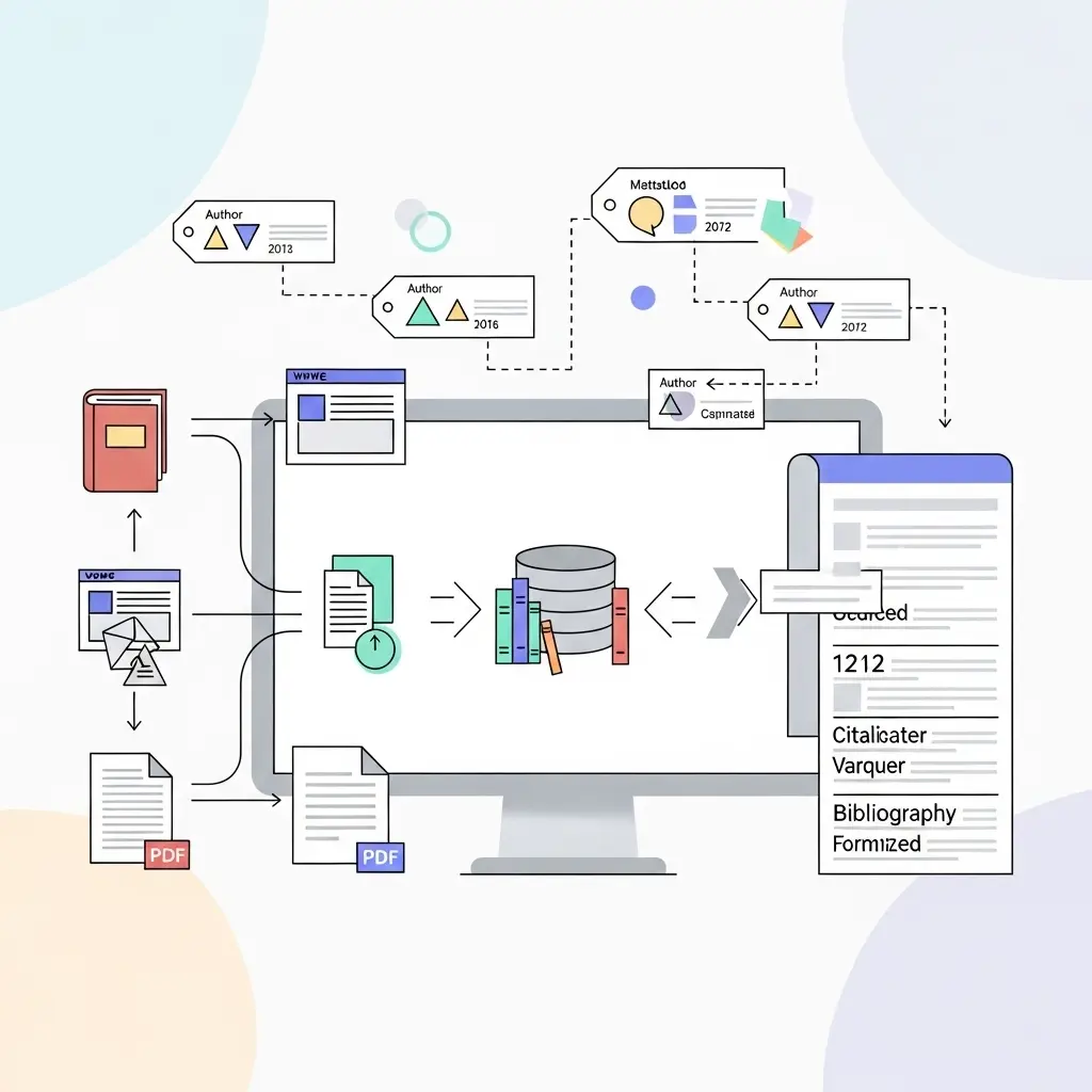 Workflow-Darstellung einer Zitiersoftware: Von der Quellenerfassung bis zum fertigen Literaturverzeichnis