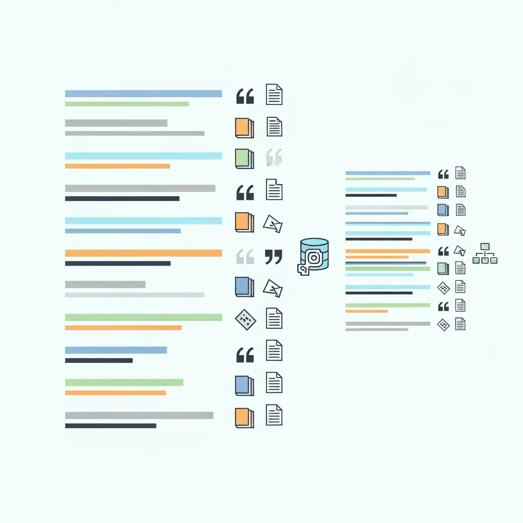 Illustration zur Konsistenz von Zitierstilen mit Beispielen für korrekte und inkonsistente Formatierung in wissenschaftlichen Arbeiten