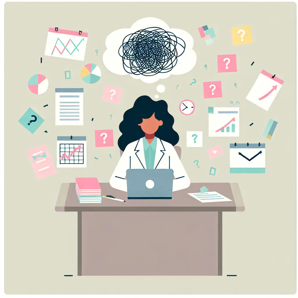 Doktorand überfordert mit Dissertationsplanung und chaotischen Notizen