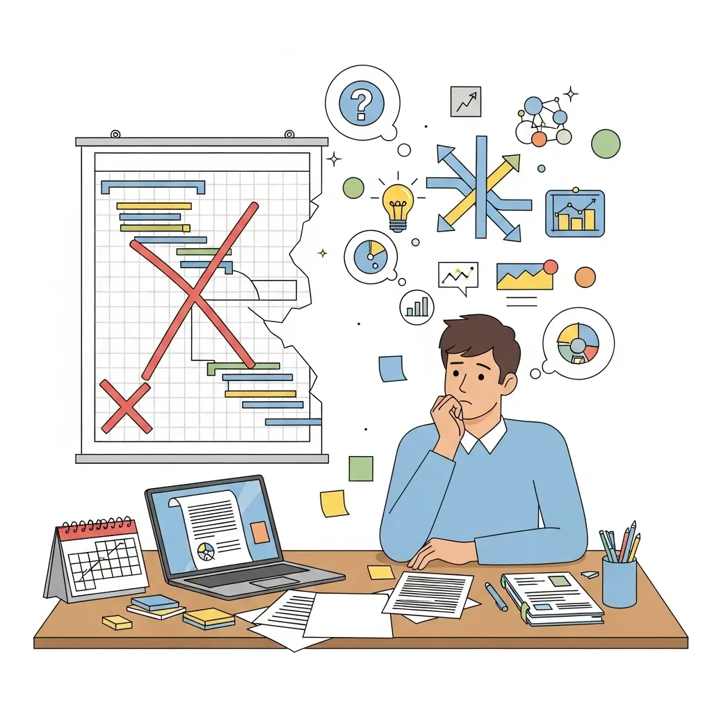 Der Kontrast zwischen idealer Planung und chaotischer Dissertationsrealität