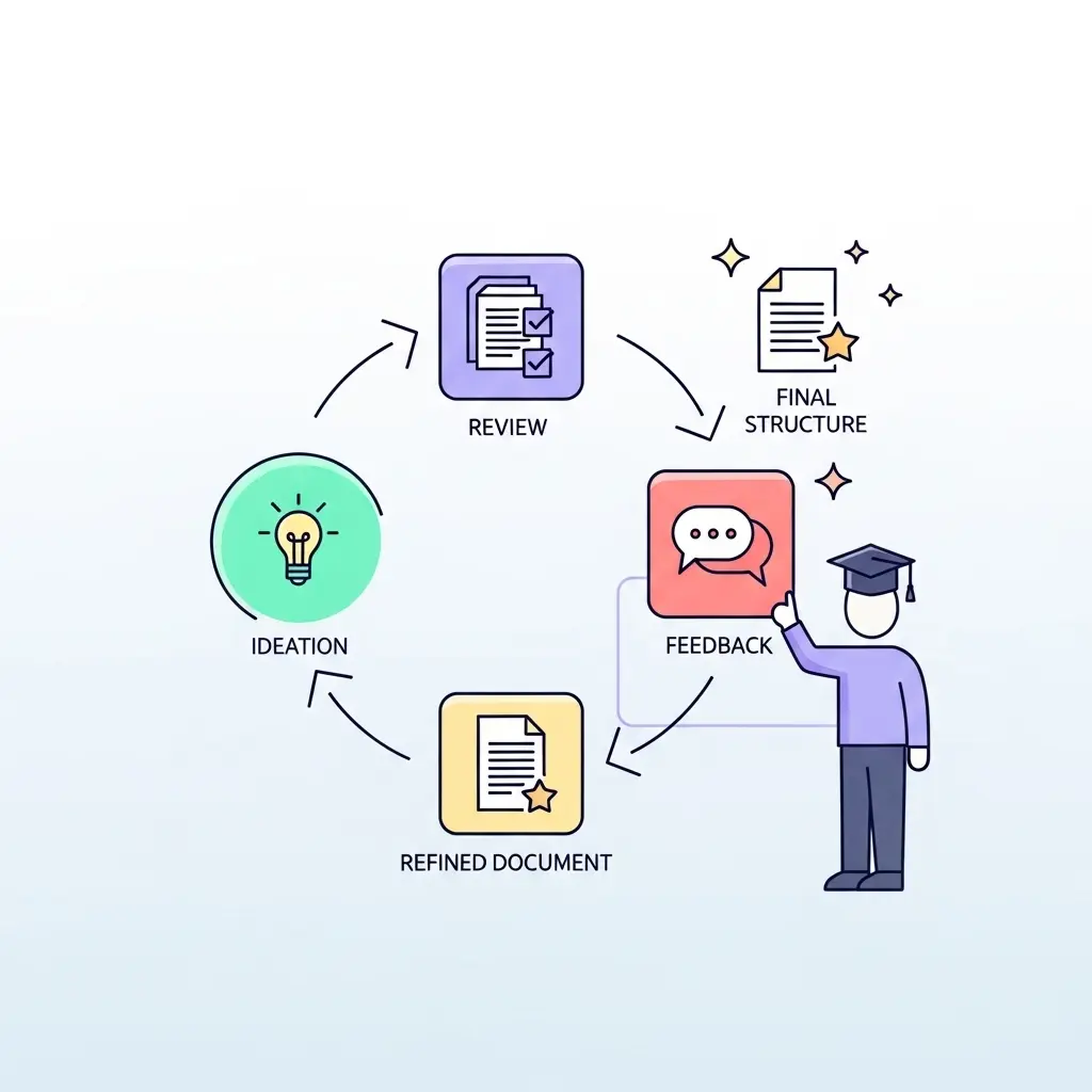 Iterativer Prozess der Dissertationsstrukturierung mit KI-Feedback-Schleifen