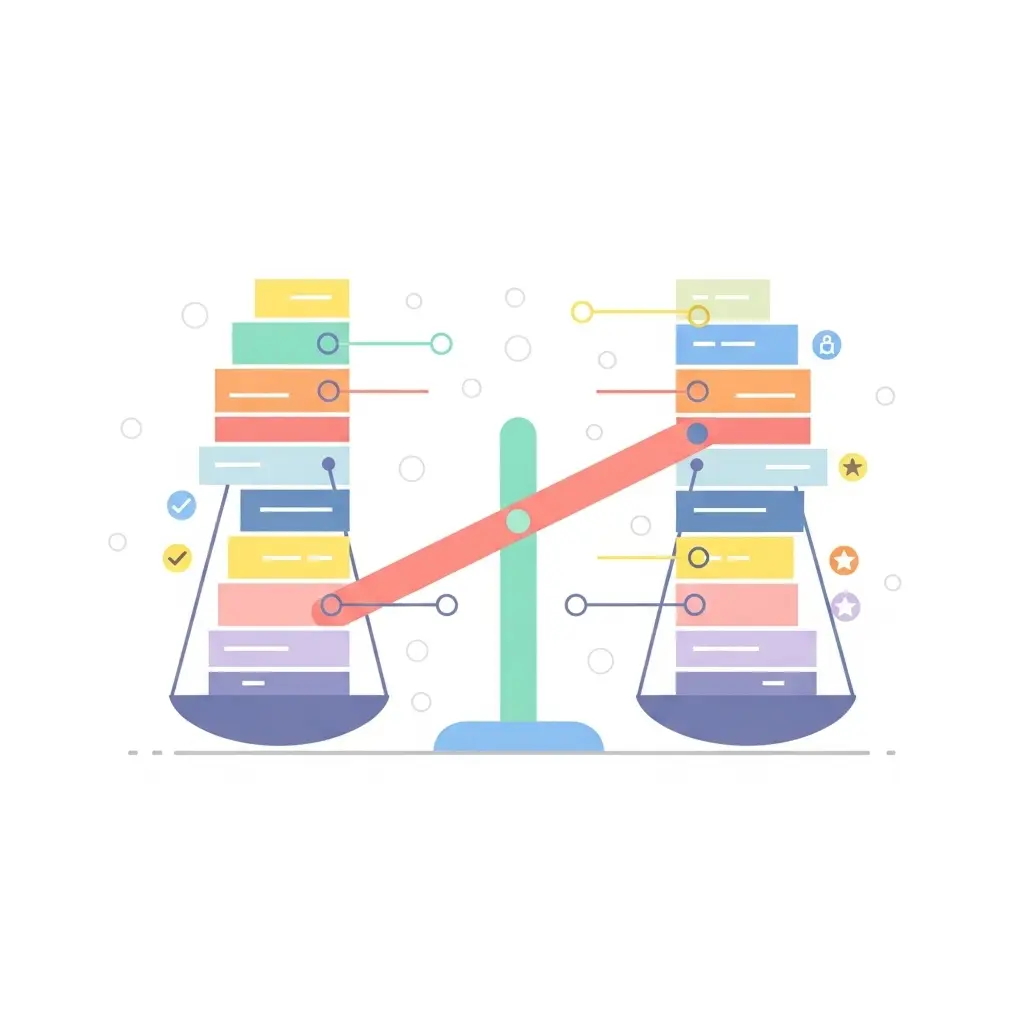 Ausgewogene Balance zwischen verschiedenen Kapiteln und Abschnitten