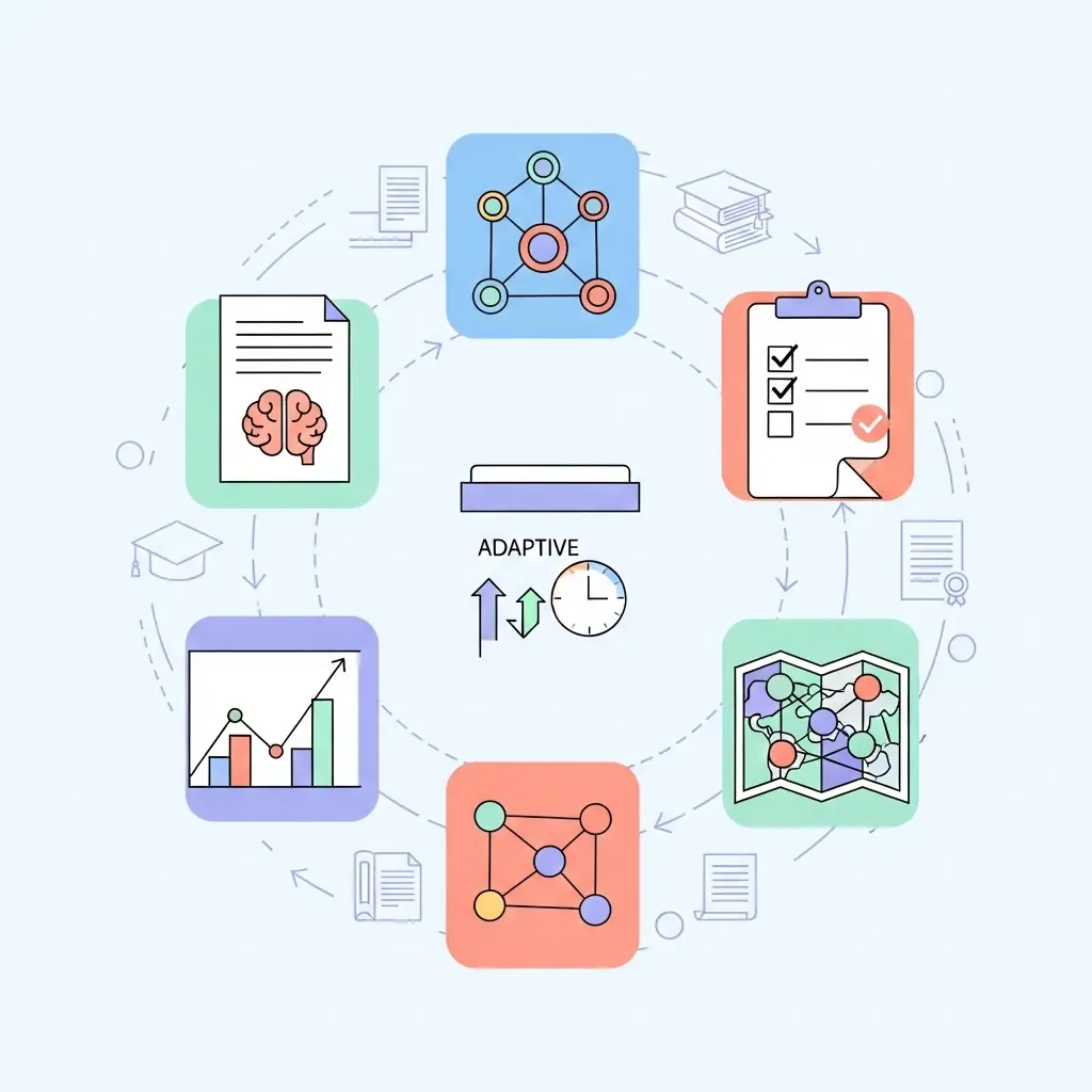 Sieben KI-Tools als organisiertes System für akademische Strukturierung