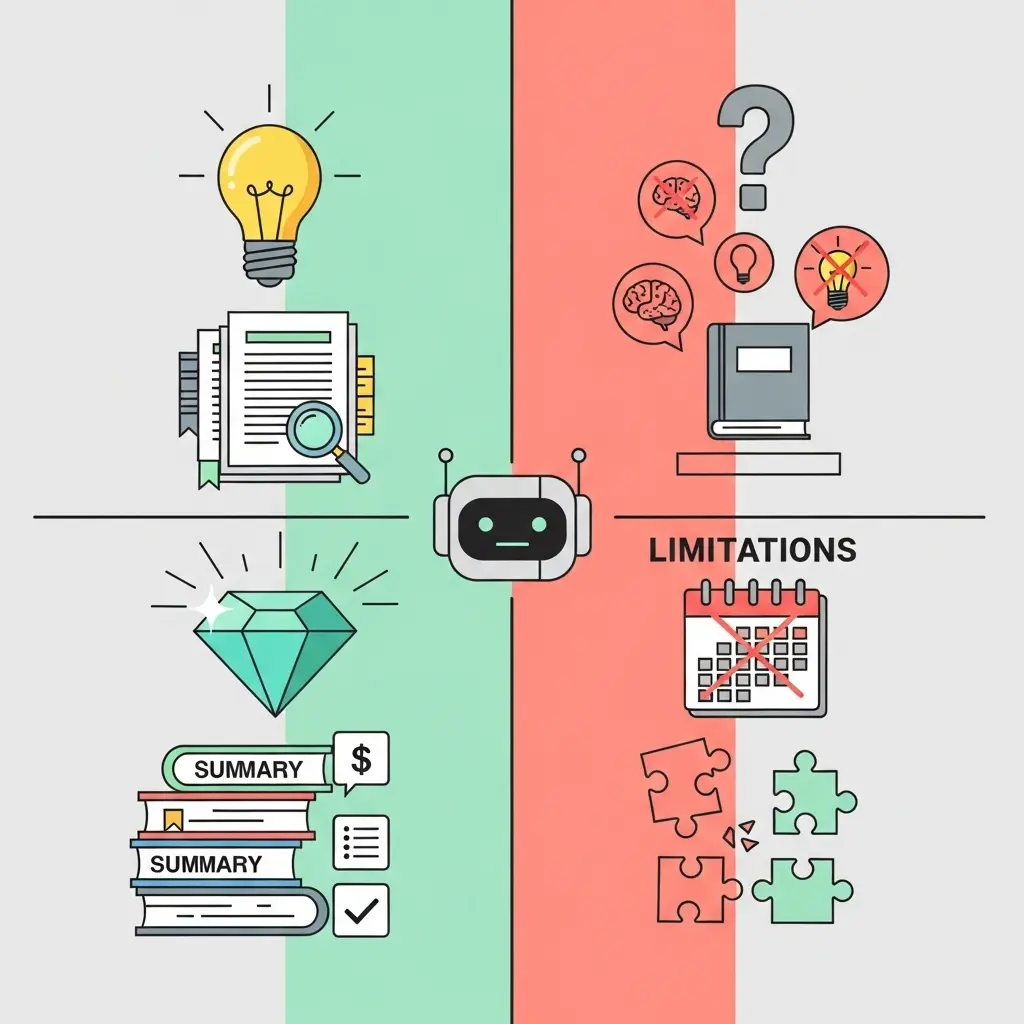 Illustration zeigt Chancen und Grenzen von ChatGPT in der Wissenschaft