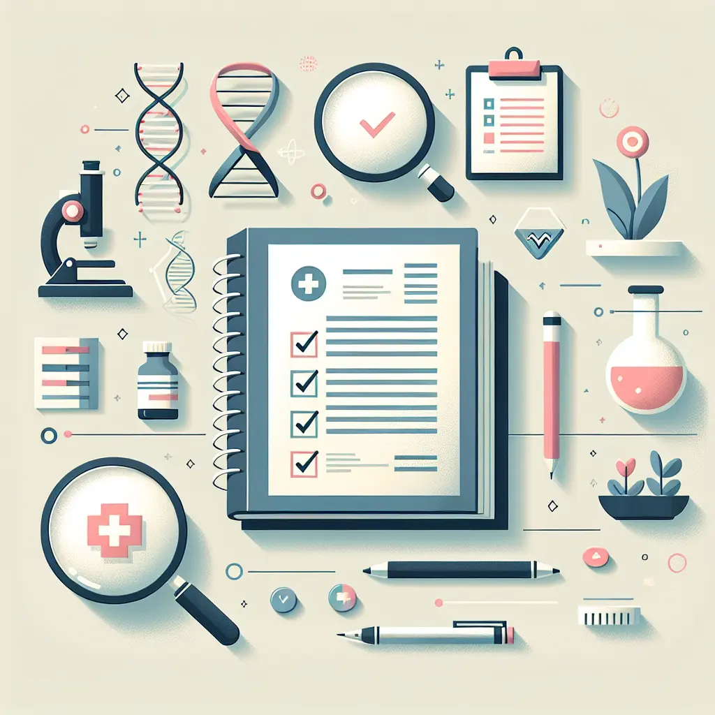 Medizinische Dissertation Originalitätscheckliste mit Dokumentenprüfung und akademischen Symbolen