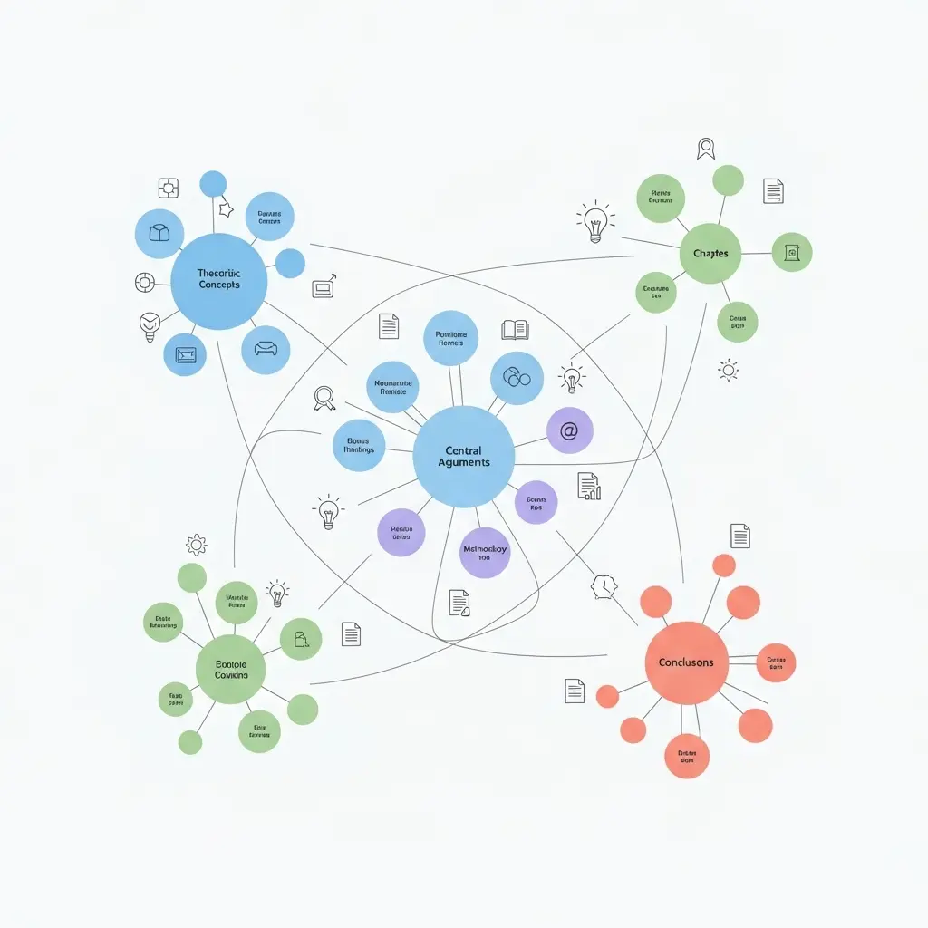 Visualisierung eines Argumentationsnetzwerks mit vernetzten Konzepten