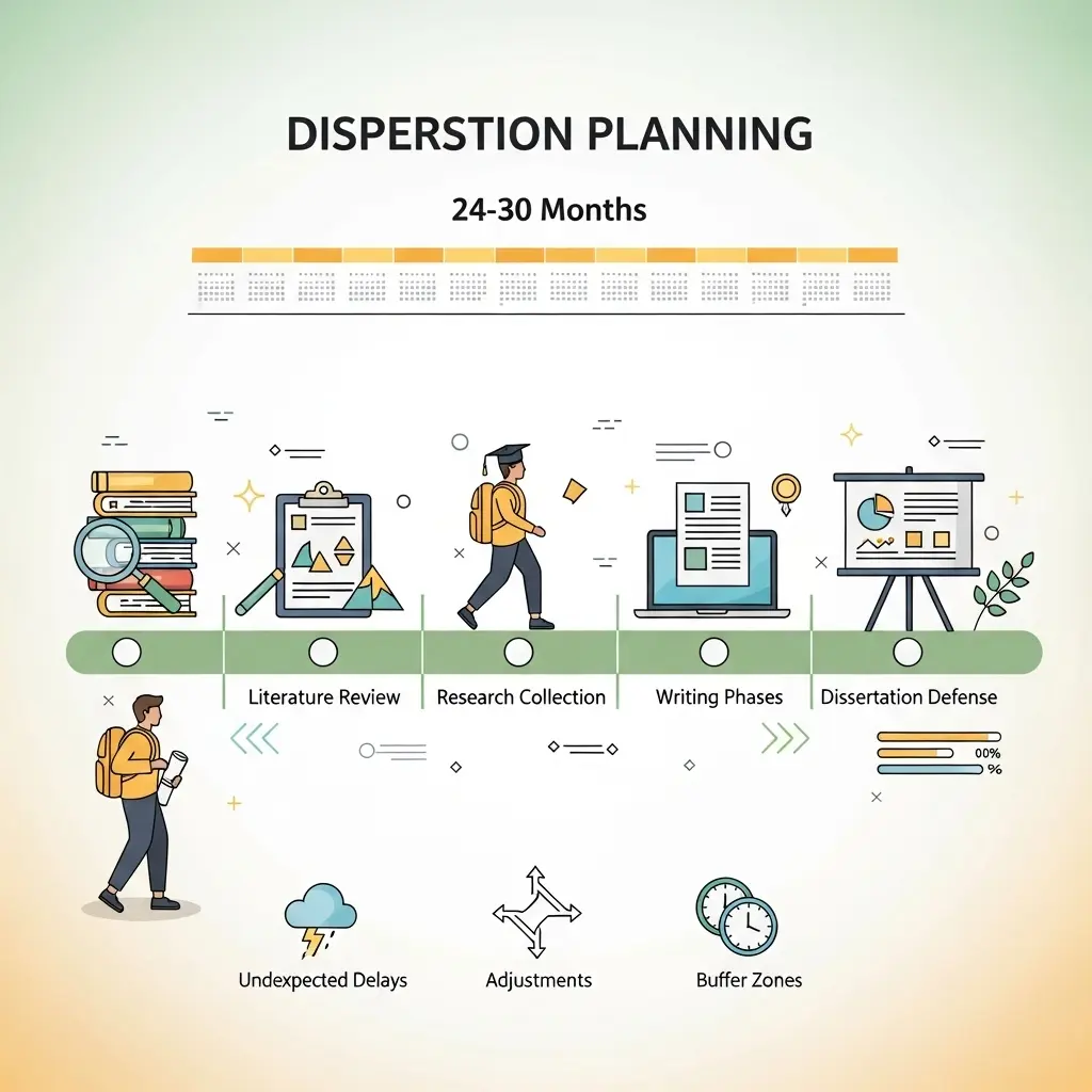 Realistische Zeitplanung für Dissertationsprojekte mit Pufferzonen und Meilensteinen