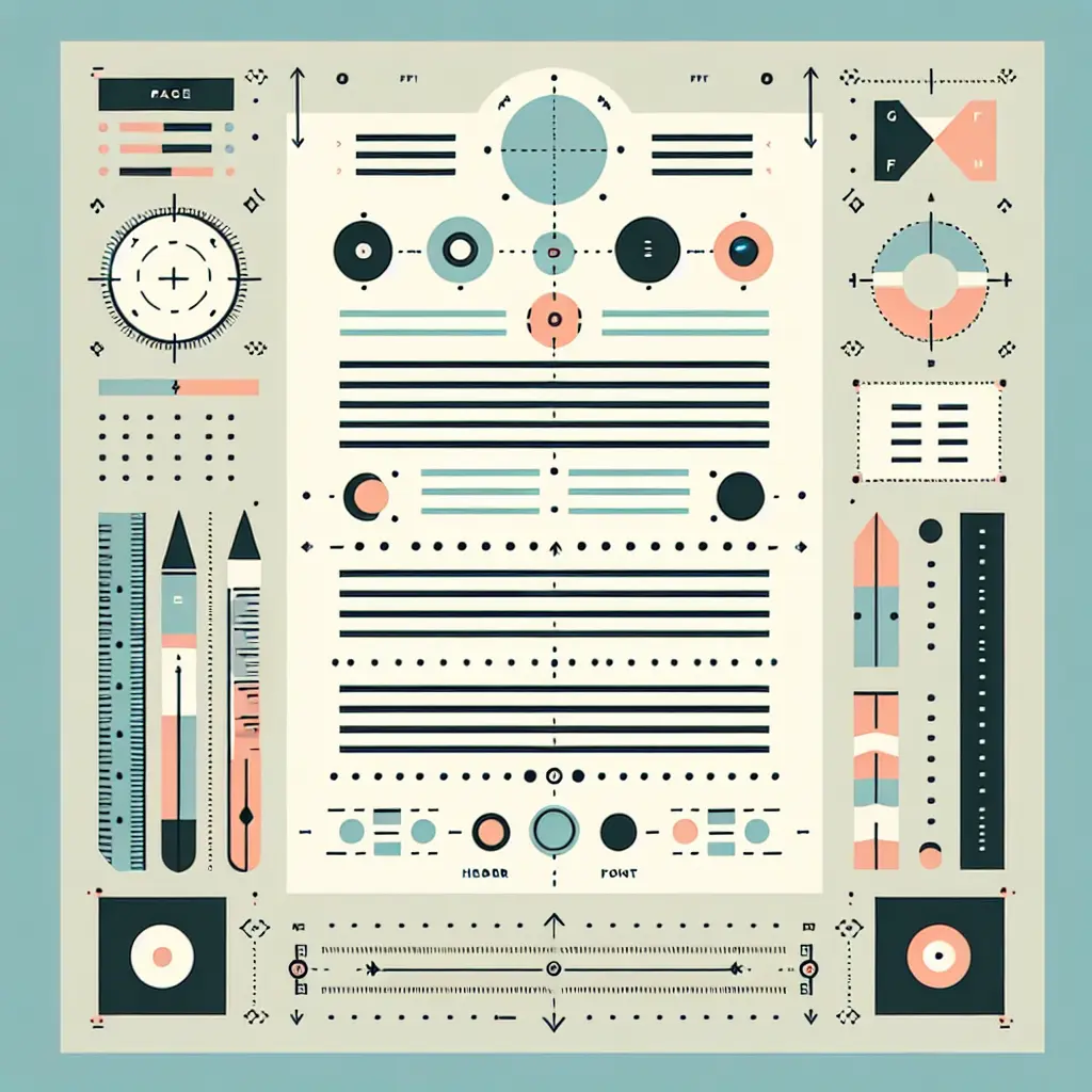 Detaillierte Darstellung typografischer Formatierungselemente