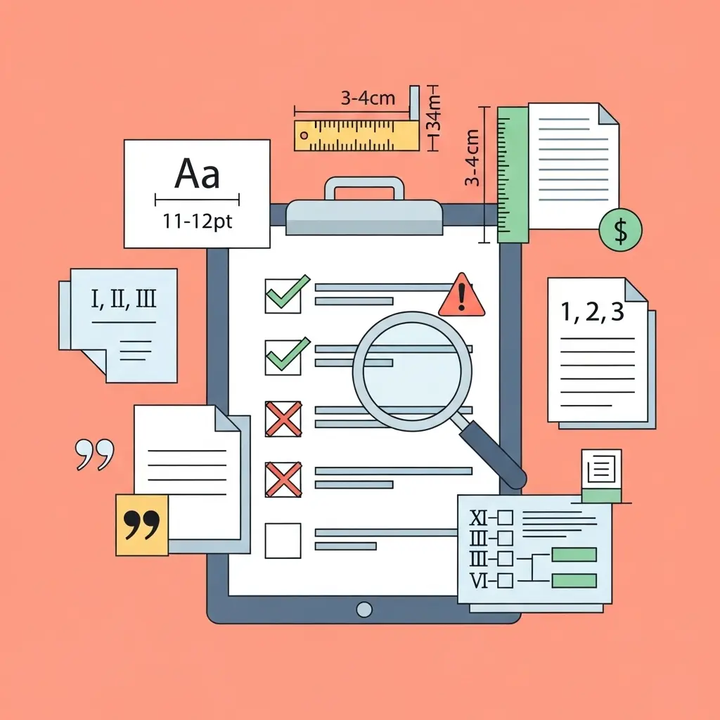 Checkliste für Dissertations-Formatierung mit Qualitätskontrolle