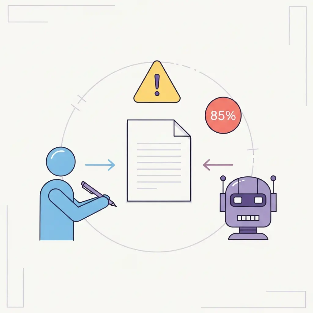 Visualisierung von KI-Erkennungs-Fehlalarmen bei handgeschriebenen Texten