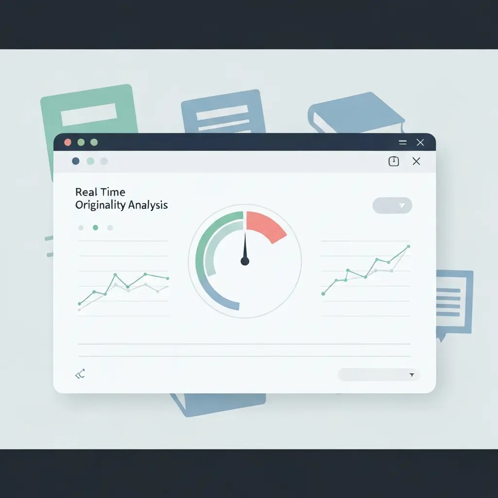 Tesify Plagiatsprüfung Dashboard mit Echtzeit-Originalitätsanalyse gegen akademische Datenbanken für Abschlussarbeiten