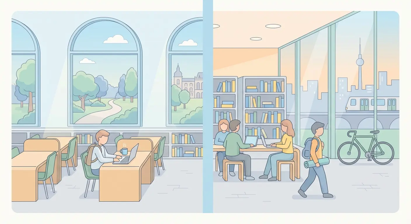 Studienalltag Wien vs. Berlin – Bibliothek, Campus und Studierendenleben in Österreich und Deutschland im Vergleich