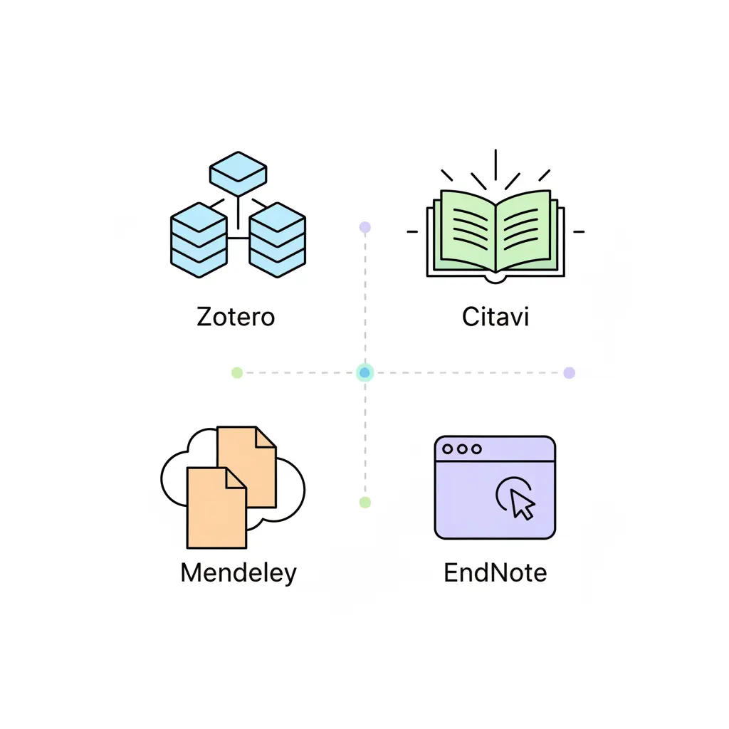 Schematische Darstellung des APA Autor-Jahr-Systems: Autorenname und Erscheinungsjahr verbinden Textzitat mit Literaturverzeichniseintrag