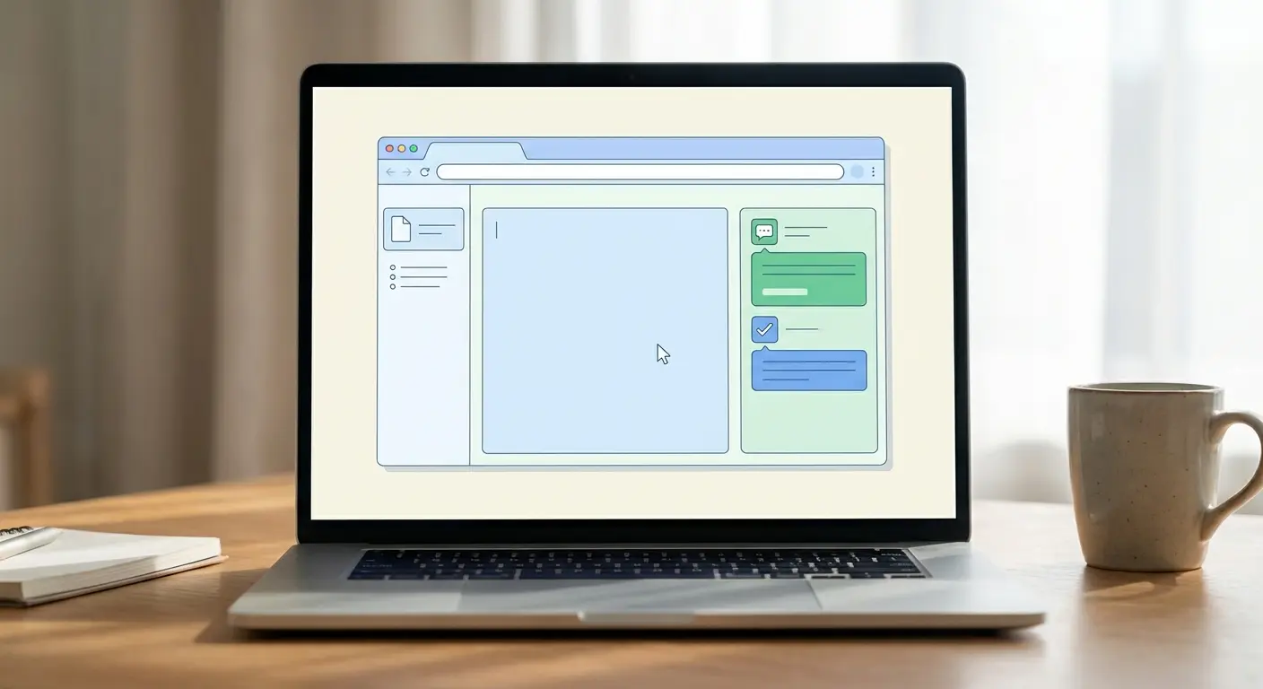 Tesify KI-Editor Interface mit Gliederungsansicht, Schreibbereich und akademischem Echtzeit-Feedback für Bachelorarbeiten