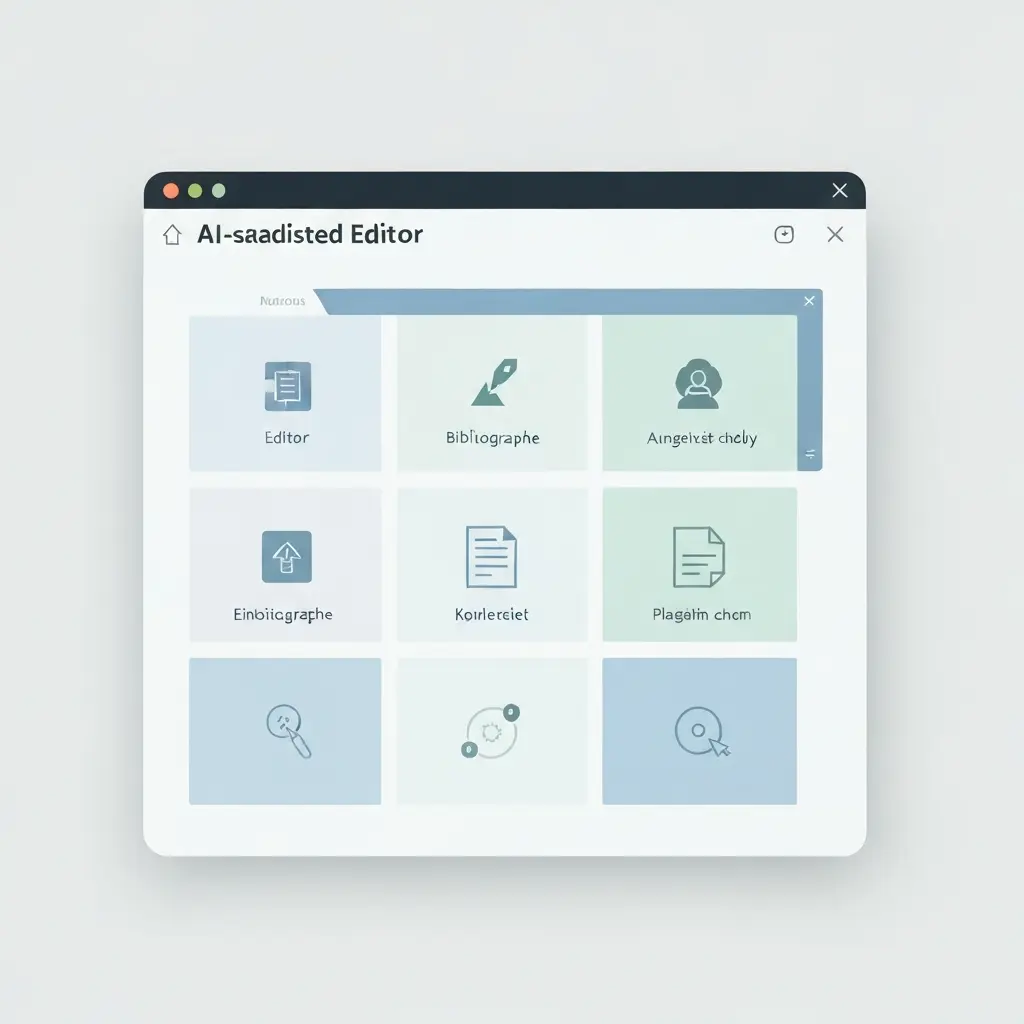 KI-Editor-Interface für akademisches Schreiben – modulares Browser-Tool mit Literaturverwaltung und Plagiatsprüfung