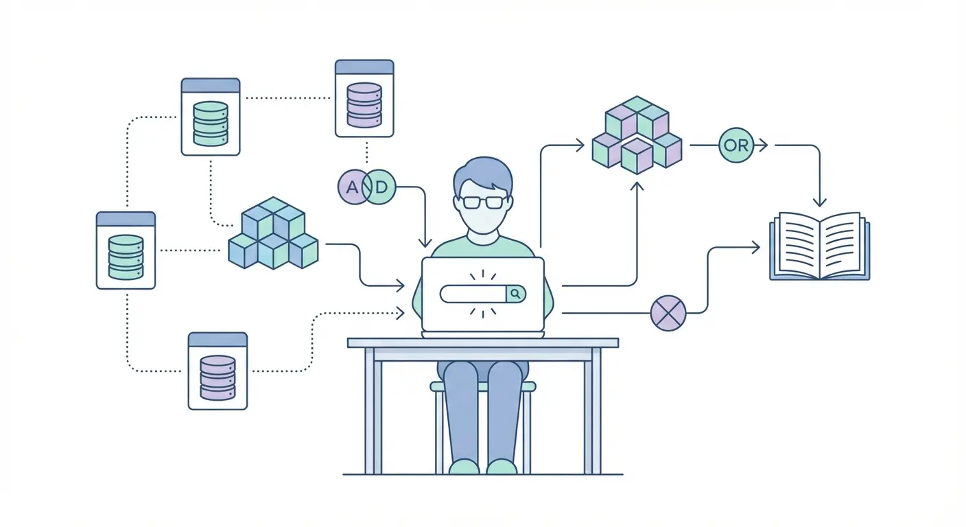 Systematische Literaturrecherche Workflow mit Datenbanksuche und kontrollierten Vokabularen nach DFG-Standard
