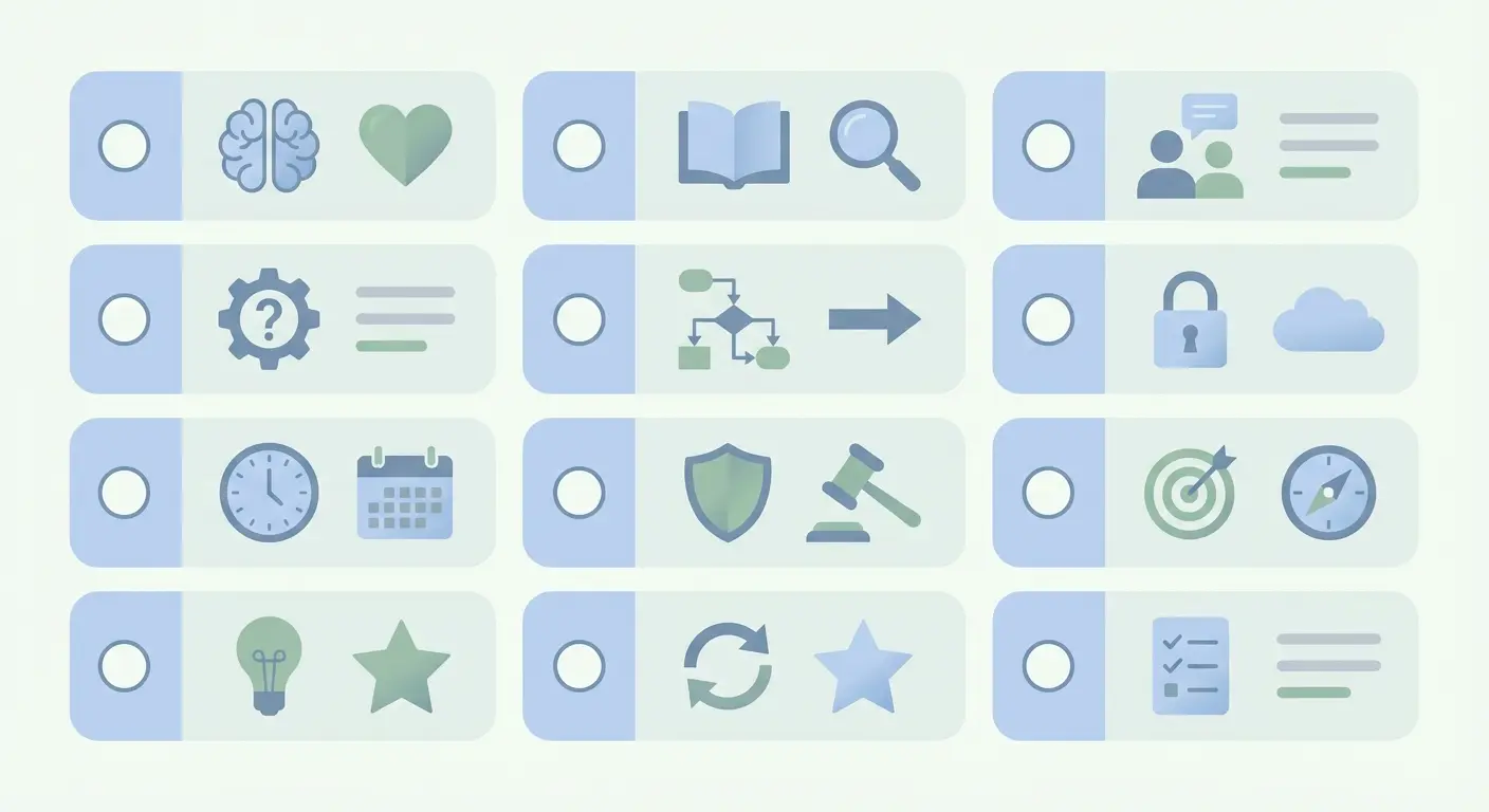 Checkliste zur Validierung des Bachelorarbeit-Themas: zehn Kriterien von Interesse über Literaturbasis bis Eigenleistung als visuelle Übersicht