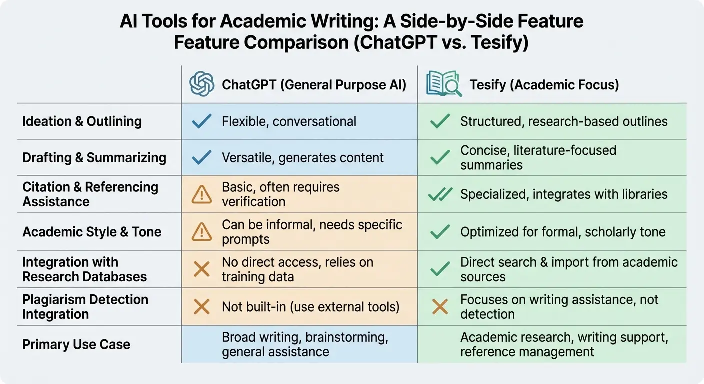 KI-Tools für Abschlussarbeit 2026: ChatGPT & Tesify Vergleich