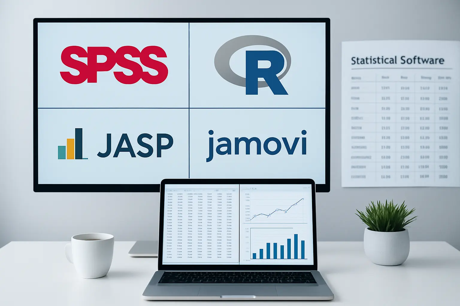 SPSS vs. R vs. JASP vs. jamovi 2026: Die beste Statistik-Software für die Abschlussarbeit
