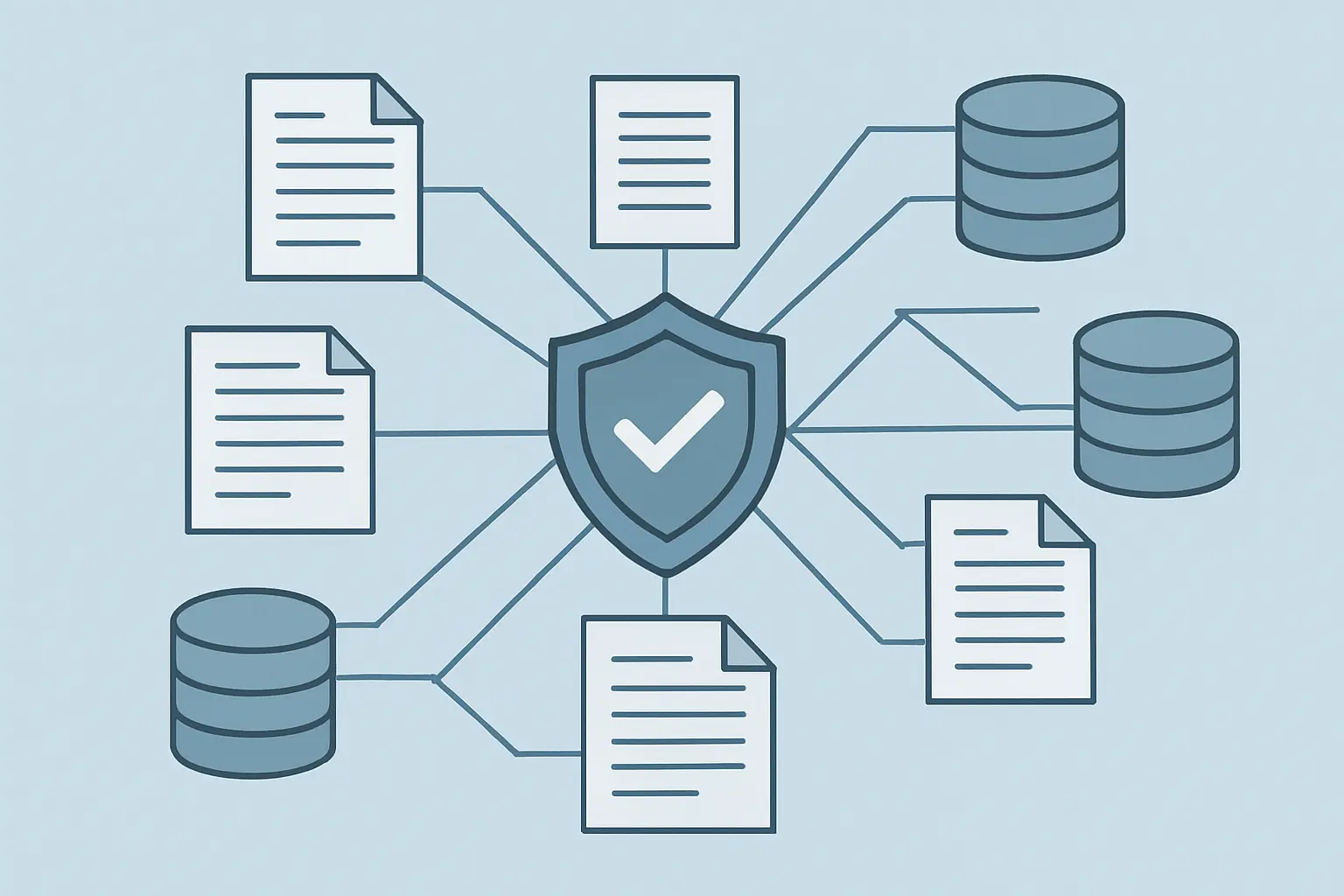 Illustration der Plagiatsprüfung: Abschlussarbeit wird gegen wissenschaftliche Datenbanken geprüft – Vergleich der Methoden bei Scribbr und Tesify