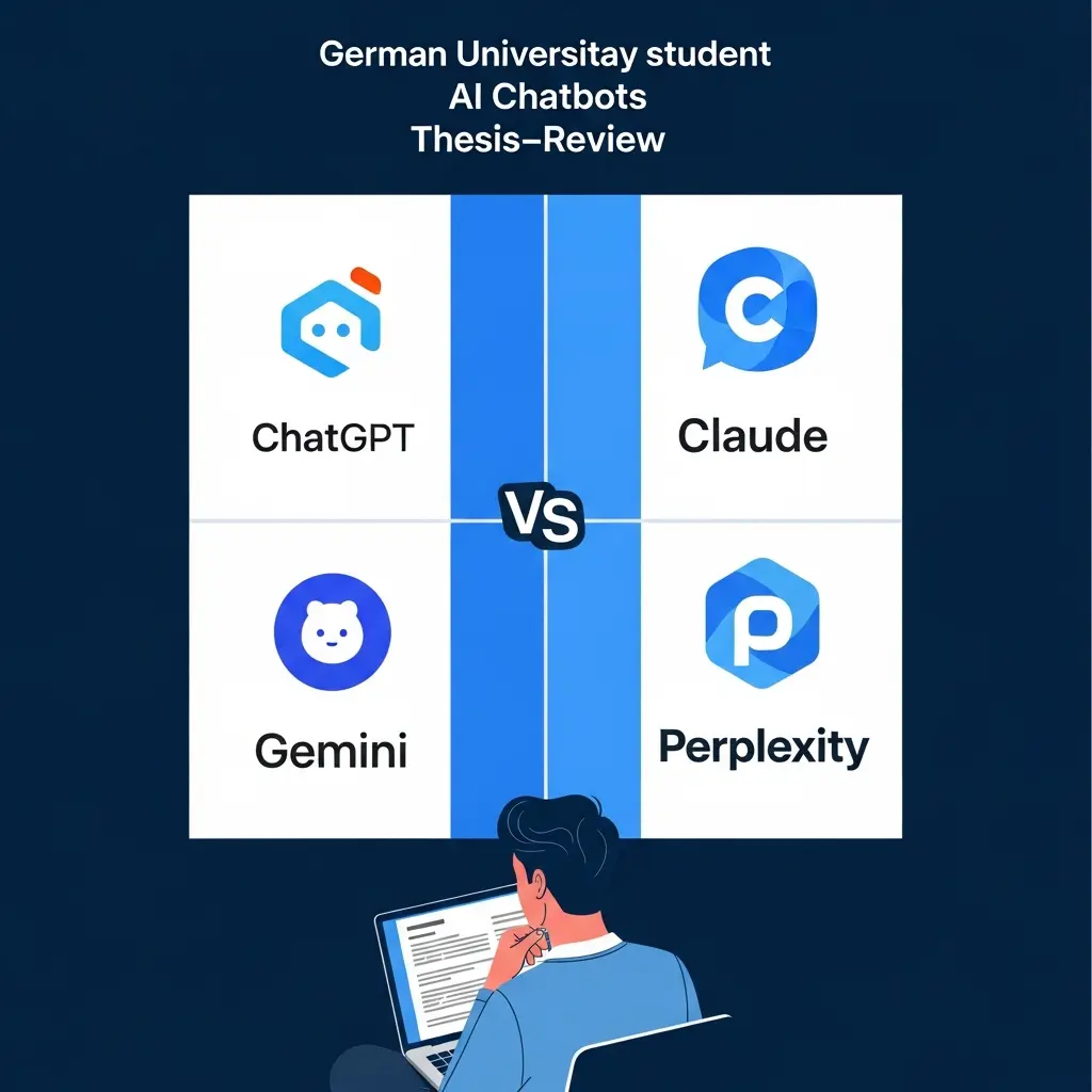 ChatGPT vs. Claude vs. Gemini vs. Perplexity 2026: Welche KI für die Abschlussarbeit?