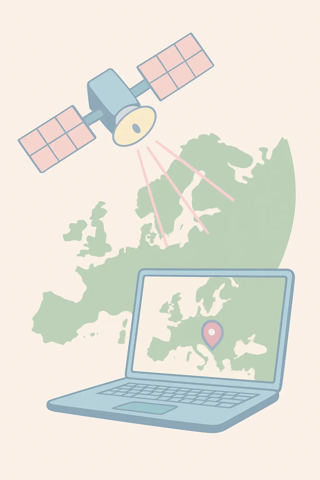 Satellitendaten fließen in eine Kartenanwendung