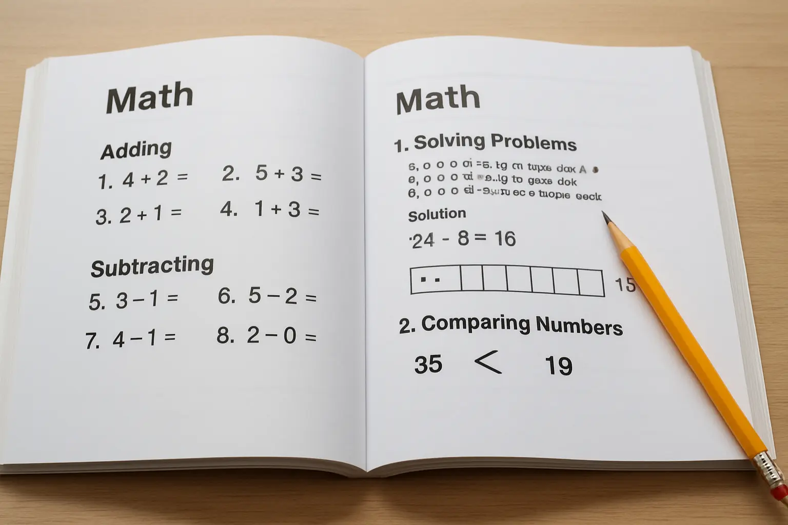 Aufgeschlagene Mathematik-Schulbücher mit unterschiedlich gestuften Übungsaufgaben nebeneinander