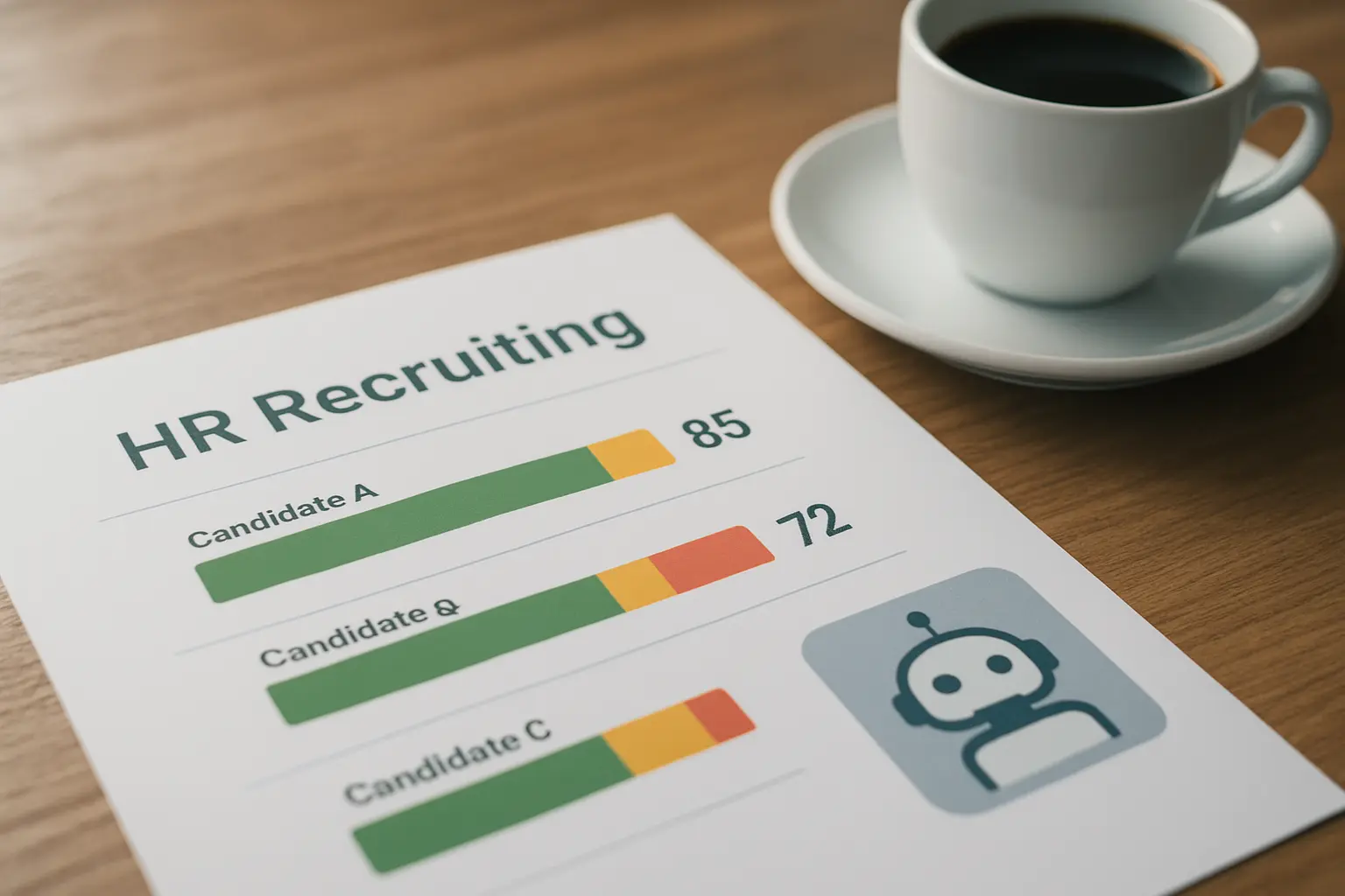 KI-gestütztes Recruiting-Dashboard mit Bewerber-Scoring auf einem Bildschirm
