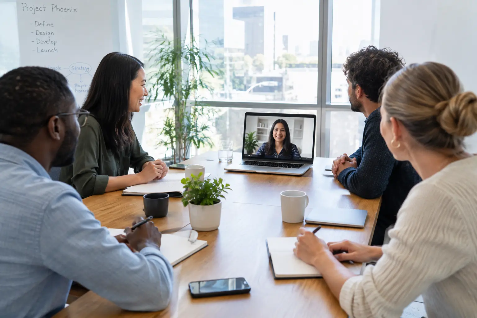 Hybrides Team in einer Besprechung, ein typischer neuer Kontext für Forschungslücken in der Arbeitspsychologie